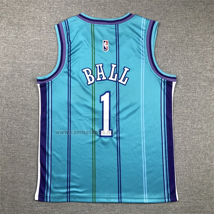 Camiseta Nino Charlotte Hornets LaMelo Ball NO 1 Classic 2023-24 Verde